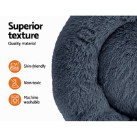 i.Pet Pet Bed Dog Cat 90cm Large Calming Soft Plush Bed Dark Grey thumbnail