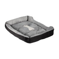 i.Pet Pet Bed Dog Cat Calming Soft Sleeping Comfy Plush Mat Cave Washable Black thumbnail