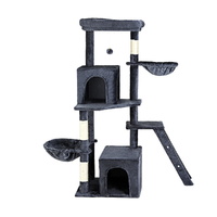 i.Pet Cat Tree Tower Scratching Post Scratcher 138cm Trees Condo House Grey thumbnail
