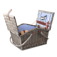 Alfresco 4 Person Picnic Basket Set Baskets Insulated Blanket Bag thumbnail