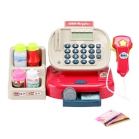 Keezi Kids Cash Register Calculator Pretend Play Shops Money Checkout Toys Set thumbnail