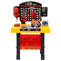Keezi Kids Pretend Workbench DIY Tools 54 Piece Children Role Play Toys Black thumbnail
