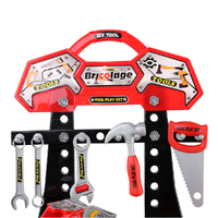 Keezi Kids Pretend Workbench DIY Tools 97 Piece Children Role Play Toys Red thumbnail