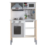 Keezi Kids Kitchen Play Set Wooden Pretend Toys Cooking Children Cookware Sink thumbnail