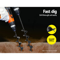 Giantz Power Garden Spiral Auger Hole Digger Earth Drill Bit Φ75x300 & 600mm thumbnail