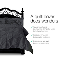 Giselle Bedding Quilt Cover Set Diamond Pinch Black King thumbnail