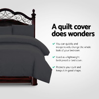 Giselle Bedding Quilt Cover Set Classic Black King thumbnail