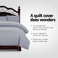 Giselle Bedding Quilt Cover Set Classic Grey King thumbnail