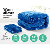 Giselle Bedding Faux Mink Quilt Blue King thumbnail