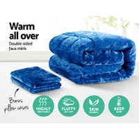 Giselle Bedding Faux Mink Quilt Blue Queen thumbnail