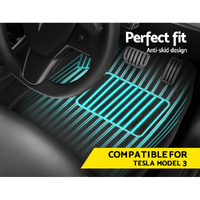 Weisshorn Car Rubber Floor Mats Compatible for Tesla Model 3 Front Rear thumbnail