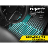 Weisshorn Tesla Model Y Rubber Mats Carpets Front Rear Set RHD 21-24 thumbnail