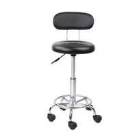 Artiss Salon Stool Swivel Chair Backrest Black thumbnail