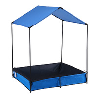 Keezi Kids Sandpit Metal Sandbox Sand Pit with Canopy Cover Outdoor Toys 120cm thumbnail