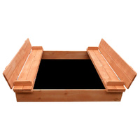 Keezi Kids Sandpit Wooden Sandbox Sand Pit Foldable Seat Outdoor Beach Toys 90cm thumbnail