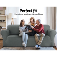 Artiss Sofa Cover Couch Covers 3 Seater Stretch Grey thumbnail