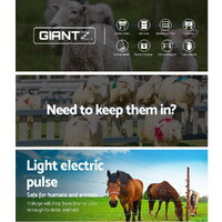 Giantz Fence Energiser 5KM Solar Powered Electric 2KM Poly Wire thumbnail