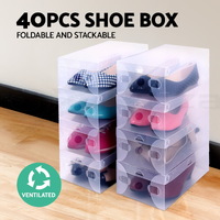 Artiss 40X Shoe Box Storage Clear Case Foldable Stackable thumbnail