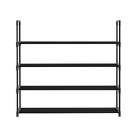 Artiss Shoe Rack 4-tier 16 Pairs Stackable Black thumbnail