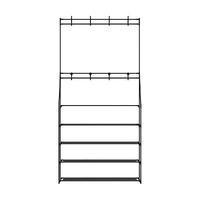 Artiss Shoe Rack Hall Tree 16 Pairs Black thumbnail