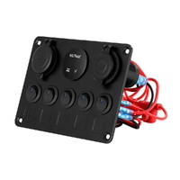 Giantz 5 Gang 12V Switch Panel For Car Boat Marine USB ON-OFF LED Rocker Toggle thumbnail