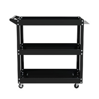 Giantz 3-Tier Tool Cart Trolley Workshop Garage Storage Organizer Black thumbnail