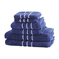 6 Pack Bath Towels Set Cotton Towel Navy thumbnail