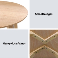 Artiss Coffee Table Round Side Tables Nightstand Bedside Furniture Wooden Beige thumbnail