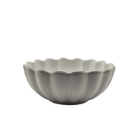 Set of 2 Scalloped Terracotta Bowls | White Glaze Finish | Decorative & Serving Bowls thumbnail