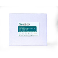 Elan Linen 100% Egyptian Cotton Vintage Washed 500TC White 50 cm deep Mega King Bed Sheets Set thumbnail