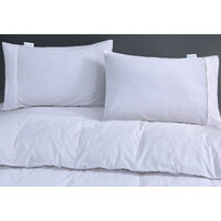 Elan Linen 100% Egyptian Cotton Vintage Washed 500TC White Queen Quilt Cover Set thumbnail