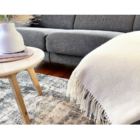 Kensington Throw - 10% Cashmere/ 90% Super Fine Merino Wool - Ivory thumbnail