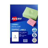 AVERY Laser Label Clear L7567 1Up Pack of 25 thumbnail