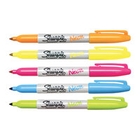 SHARPIE Neon Permanent Marker Fine Point Assorted Pack of 5 thumbnail