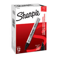 SHARPIE Metal Finish Permanent Marker Bullet Tip Black Box of 12 thumbnail
