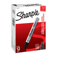 SHARPIE Metal Finish Permanent Marker Chisel Tip Black Box of 12 thumbnail
