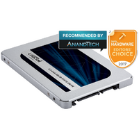 MICRON (CRUCIAL) MX500 500GB 2.5" SATA SSD - 3D TLC 560/510 MB/s 90/95K IOPS Acronis True Image Cloning Software 7mm w/9.5mm spacer thumbnail