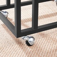 Coffee Table with Steel Frame and Castors Rustic Brown and Black thumbnail