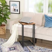 Bedside Table with Mesh Shelf, Rustic Brown thumbnail