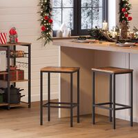 Bar Set Stools of 2 Bar Chairs, Rustic Brown thumbnail