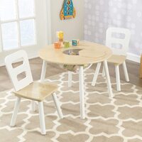 Round Table and 2 Chair Set for children (White Natural) thumbnail