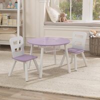 Round Table and 2 Chair Set for children (Lavender) thumbnail