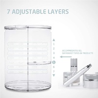 360 Degree Rotation Makeup Organizer Adjustable with Multifunction Cosmetic Storage Box thumbnail