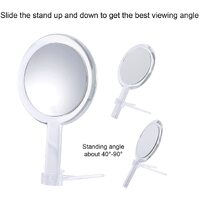 20X Magnifying Hand Mirror Two Sided Use for Makeup Application, Tweezing, and Blackhead/Blemish Removal (15 cm Silver) thumbnail