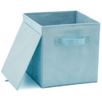 Pack of 6 Foldable Fabric Basket Bin Storage Cube for Nursery, Office and Home Decor (Baby Blue) thumbnail