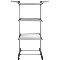 3 Tier Foldable Clothes Drying Rack for Laundry Dryer with Hanger Stand Rail Indoor thumbnail