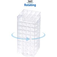 360 Rotating Lipstick Clear Acrylic Display Rack Organizer Stand Lazy Susan Makeup Cosmetics Storage Case Box Carousel Stunning Shelf with 80 Compartm thumbnail