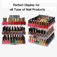 3 Tier 360 Rotating Display Rack Organizer Stand for Clear Nail Polish and Makeup Cosmetics with Acrylic Guard thumbnail
