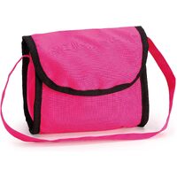 Foldable Dolls Pram with Height-Adjustable Handle and Shoulder Bag, Stable, Pink thumbnail