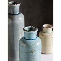 Ceramic Vases Set of 3 Crackled Finish Blue Farmhouse for Home D�cor thumbnail